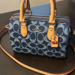 Mini Rowan Crossbody Bag In Signature Denim